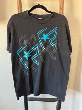 Famous Stars & Straps Black Tee with Teal Star Graphic